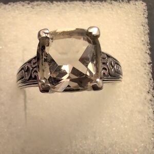 Sterling Silver Ring with Clear Gemstone